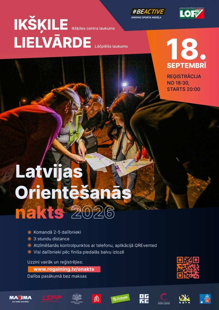 Latvijas Orientēšanās nakts Ikšķilē un Lielvārdē